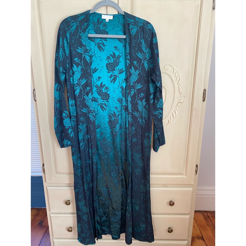 Teal Floral Duster- small